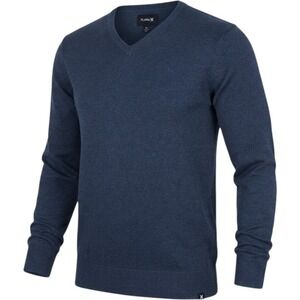 Hurley Mens XL Navy Blue V-Neck Sweater ME02TRS Cotton Pullover Logo Classic